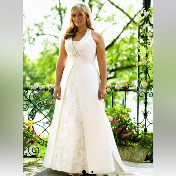 New with tags A line wedding dress with removable modesty panel in chest - Picture 1 of 3